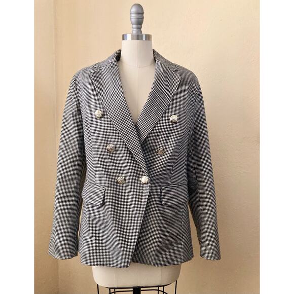 Free Assembly Women's Jacket Blazer Size S Black Checkered Button Up NWOT - Picture 6 of 11